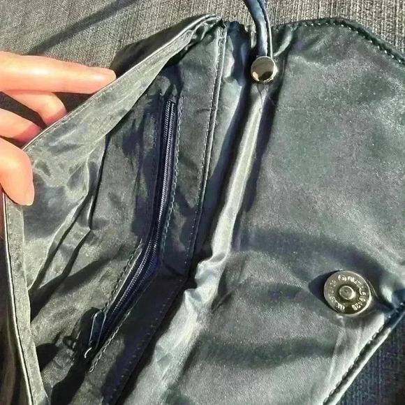 Vintage Y2K Inspired Party Stylish Navy Blue Faux Leather Shoulder Bag Purse - Picture 9 of 16